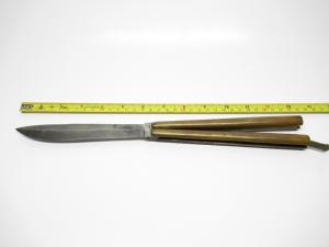 WWII ERA VERY LARGE SOLID BRASS BALISONG BUTTERFLY KNIFE EXCELLENT CONDITION