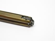 WWII ERA VERY LARGE SOLID BRASS BALISONG BUTTERFLY KNIFE EXCELLENT CONDITION