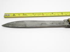 WWII ERA VERY LARGE SOLID BRASS BALISONG BUTTERFLY KNIFE EXCELLENT CONDITION