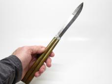 WWII ERA VERY LARGE SOLID BRASS BALISONG BUTTERFLY KNIFE EXCELLENT CONDITION