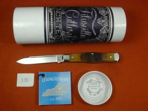 Titusville Cutlery Genuine Rams Horn Lexingtonian Coffin Jack Knife Rare 1 of 45 COA USA Made