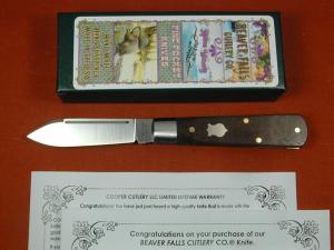 Beaver Falls Cutlery Co Smooth Walnut Burl Wood Jack Knife NIT from Cooper Cutlery Made in USA FWB