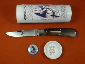 Great Eastern Cutlery GEC Brushed Finish Spalted Ebony Wood Mustang Knife NIT Made in USA 745125
