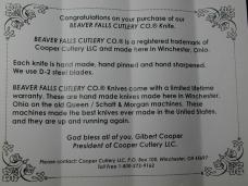 Beaver Falls Cutlery Co Smooth Appaloosa Purple Bone Jack Knife NIT Cooper Cutlery Made in USA A-PUR