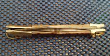 Large 10" Vintage Checkered Bone Hoof style Lever lock Switchblade 