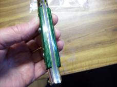 Armando Beltrame Italian 9 Inch Automatic Stiletto Swivel Dagger Green Exotic Hardwood UNUSED!