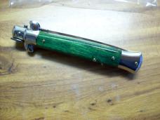 Armando Beltrame Italian 9 Inch Automatic Stiletto Swivel Dagger Green Exotic Hardwood UNUSED!