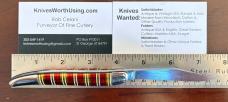 Beautiful Imperial Hammer Brand Toothpick Switchblade Knife, Candystripe Handle