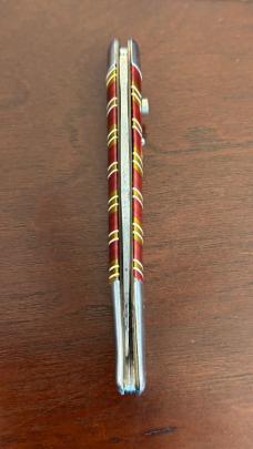 Beautiful Imperial Hammer Brand Toothpick Switchblade Knife, Candystripe Handle