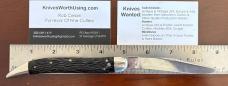 Queen Cutlery Company Toothpick Switchblade Knife, Black Jigged Synthetic Handle