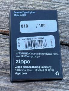 CASE XX ** 2021 PRESIDENT'S DAY ZIPPO LIGHTER - COA