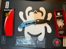Spyderco Tenacious R.I.L. Frame Lock Knife Blue Titanium (3.4" Black)