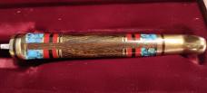 David (Dave) Yellowhorse  Buck Model 102 Knife, Custom Howling Coyote Fixed Blade 