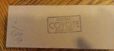David (Dave) Yellowhorse  Buck Model 102 Knife, Custom Howling Coyote Fixed Blade 