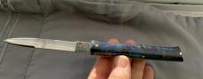 CEM Dolphins 8" Italian Switchblade Mid-lock Beautiful Blue Briarwood 