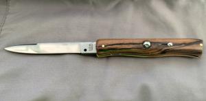 CEM Dolphins 8" Italian Switchblade Mid-lock Beautiful Spalted Beech Wood 