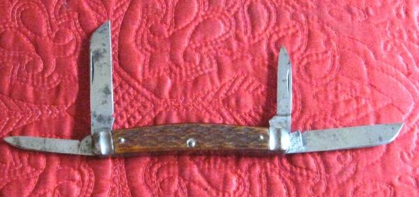 BOKER 4 blade Congress w/Bone scales. UNSHARPENED