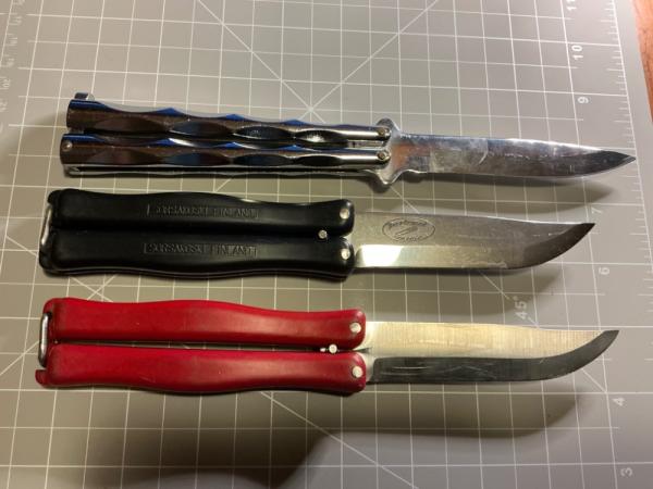 3 vintage butterfly knives 3 vintage butterfly knives