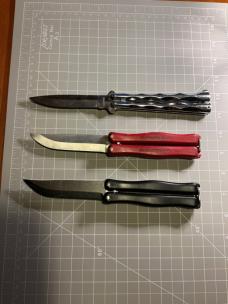 3 vintage butterfly knives