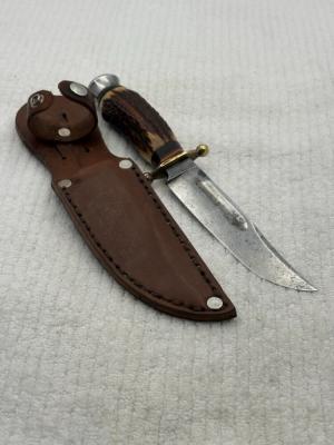 Vintage Solingen Cutlery B.SVOBODA Stag Handle Fixed Blade Knife #8