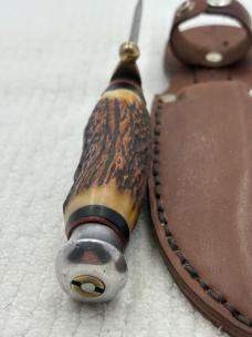 Vintage Solingen Cutlery B.SVOBODA Stag Handle Fixed Blade Knife #8
