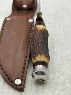 Vintage Solingen Cutlery B.SVOBODA Stag Handle Fixed Blade Knife #8