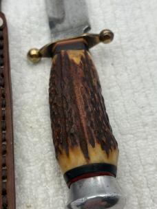 Vintage Solingen Cutlery B.SVOBODA Stag Handle Fixed Blade Knife #8