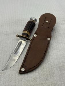Vintage Solingen Cutlery B.SVOBODA Stag Handle Fixed Blade Knife #8