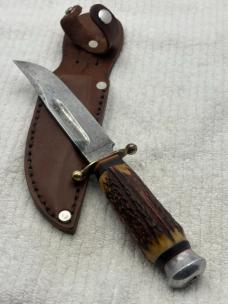 Vintage Solingen Cutlery B.SVOBODA Stag Handle Fixed Blade Knife #8