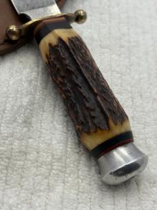 Vintage Solingen Cutlery B.SVOBODA Stag Handle Fixed Blade Knife #8