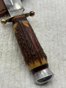 Vintage Solingen Cutlery B.SVOBODA Stag Handle Fixed Blade Knife #8