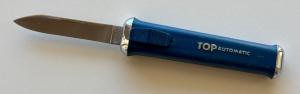 Vintage Blue Top Automatic Out The Front (OTF) Switchblade Knife, Unused