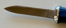 Vintage Blue Top Automatic Out The Front (OTF) Switchblade Knife, Unused