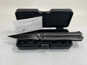 2015 BROUS BLADES Black Powder Coated Balisong Butterfly (1 of 500) w/ OMP BOX