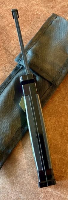 Vintage Edgeco Camo Black Eagle Out The Front Switchblade Guard Fixed Blade Knife, Korea, Unused