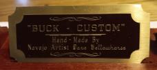 David (Dave) Yellowhorse Buffalo (Bison) Buck knife, in wood & acrylic display case. Signature stamp