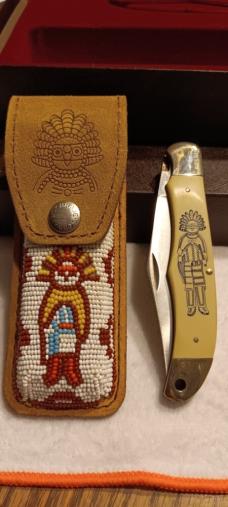 Schrade + USA KD Kachina Limited Edition knife w/ sheath. SN 07845 of 10,000