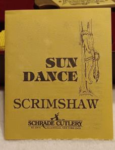 Schrade + USA SD. Sun Dance Limited Edition knife w/sheath. SN 0665 of 8,000
