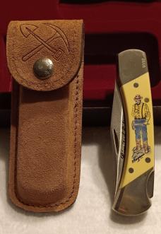 Schrade + USA LTD. The Gold Rush Limited Edition knife w/sheath. SN 0992 of 6,000