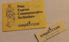 Schrade + USA LTD  Pony Express Limited Edition knife w/sheath.  SN 3349 of 8,000