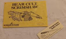 Schrade + USA BC. The Bear Cult Limited Edition knife w/ different sheath.  SN 1836 of 10,000