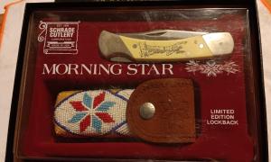 Schrade + USA MS. Morning Star Limited Edition knife w/sheath.  SN 7074 of 10,000