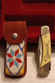 Schrade + USA MS. Morning Star Limited Edition knife w/sheath.  SN 7074 of 10,000