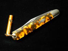 Great Eastern Cutlery GEC Smooth Tortoise Shell Acrylic Fish Keeper Knife 1 of 492 NIT USA 651222SS