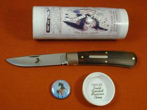 Great Eastern Cutlery GEC Brushed Finish Macassar Ebony Wood Mustang Knife NIT Made in USA 745125