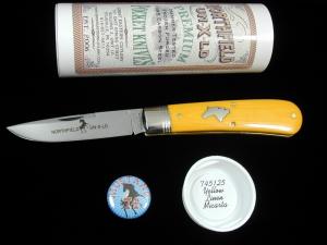 Great Eastern Cutlery GEC Northfield Smooth Yellow Linen Micarta Mustang Knife NIT USA Made 745125