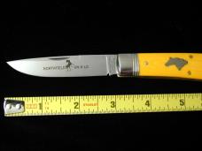 Great Eastern Cutlery GEC Northfield Smooth Yellow Linen Micarta Mustang Knife NIT USA Made 745125