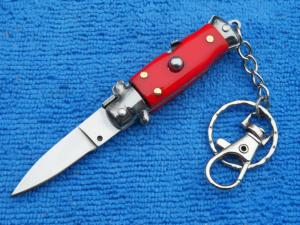 New 3-3/4"  Wasp Body Red handle Stiletto keychain Switchblade Knife 