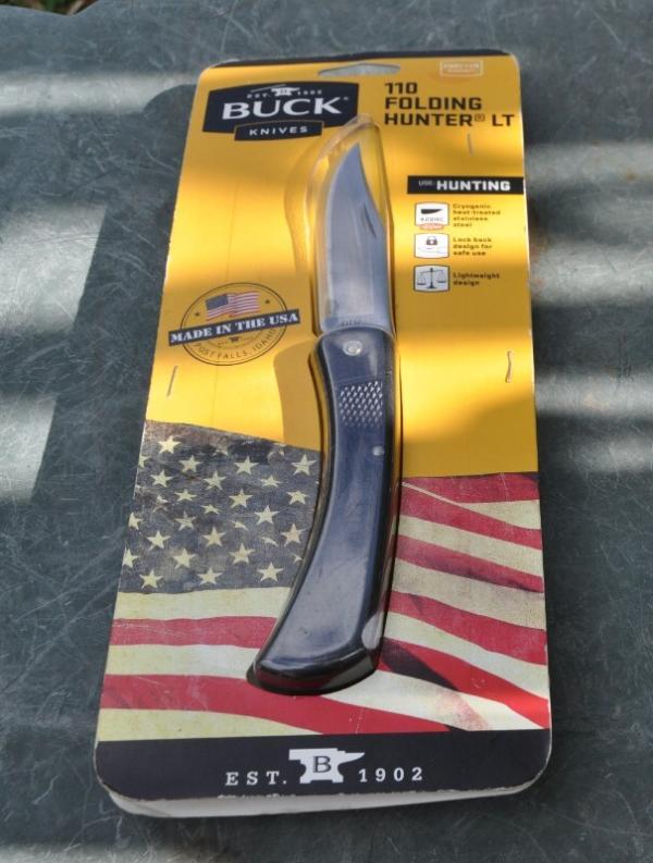 Buck 110 Folding Hunter LT Mint 1991 Factory Packaged With Sheath 420 HC Factory Lifetime Warranty Buck 110 Folding Hunter LT Mint 1991 Factory Packaged With Sheath 420 HC Factory Lifetime Warranty