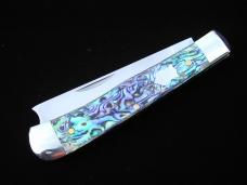 Cooper Cutlery Smooth Abalone Shell Razor Trapper Knife Rare NIB Made in USA ABALONE